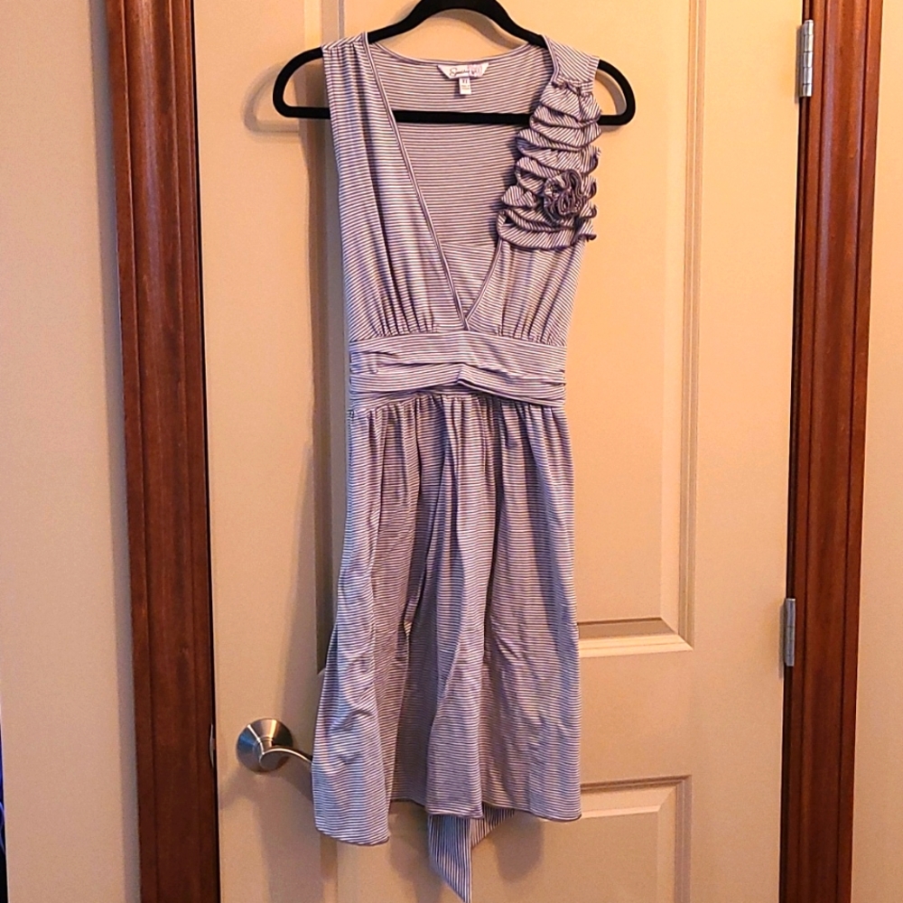 Women's size XL Speechless gray & white striped dress